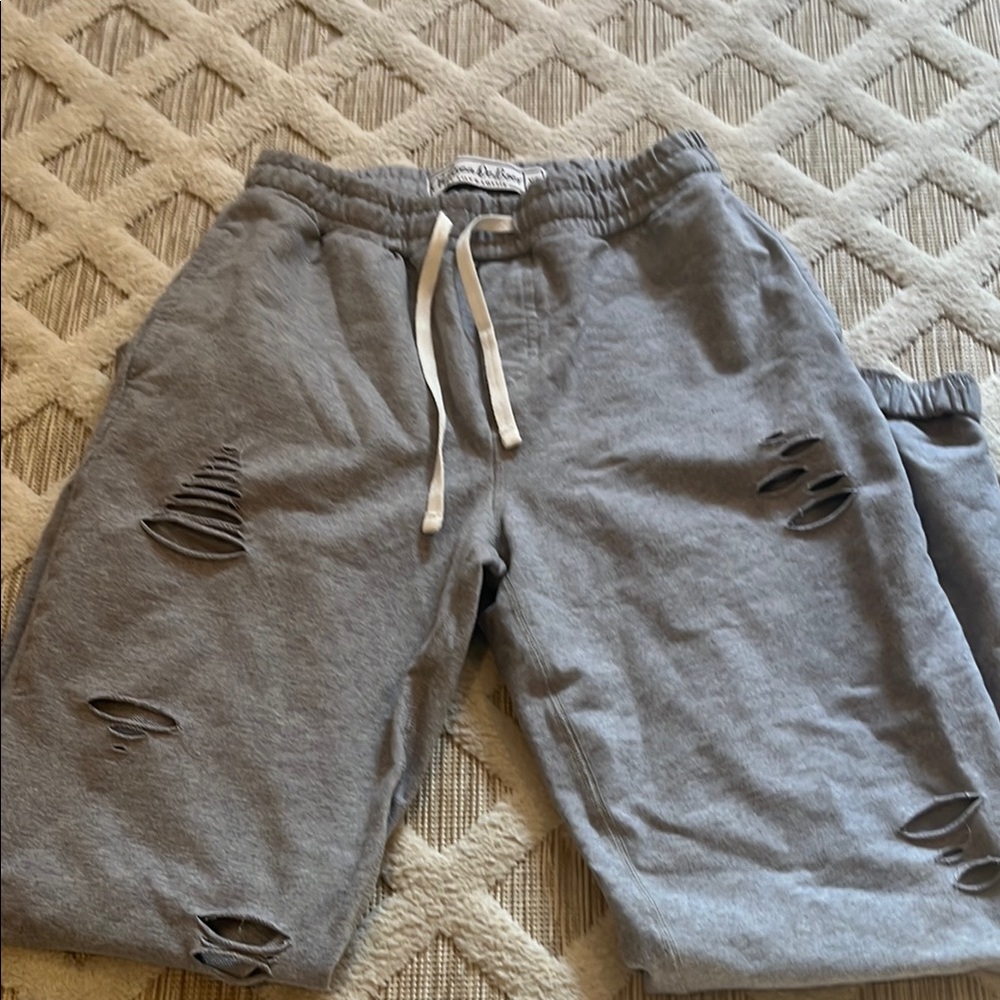 Stylish Gray Distressed Sweatpants